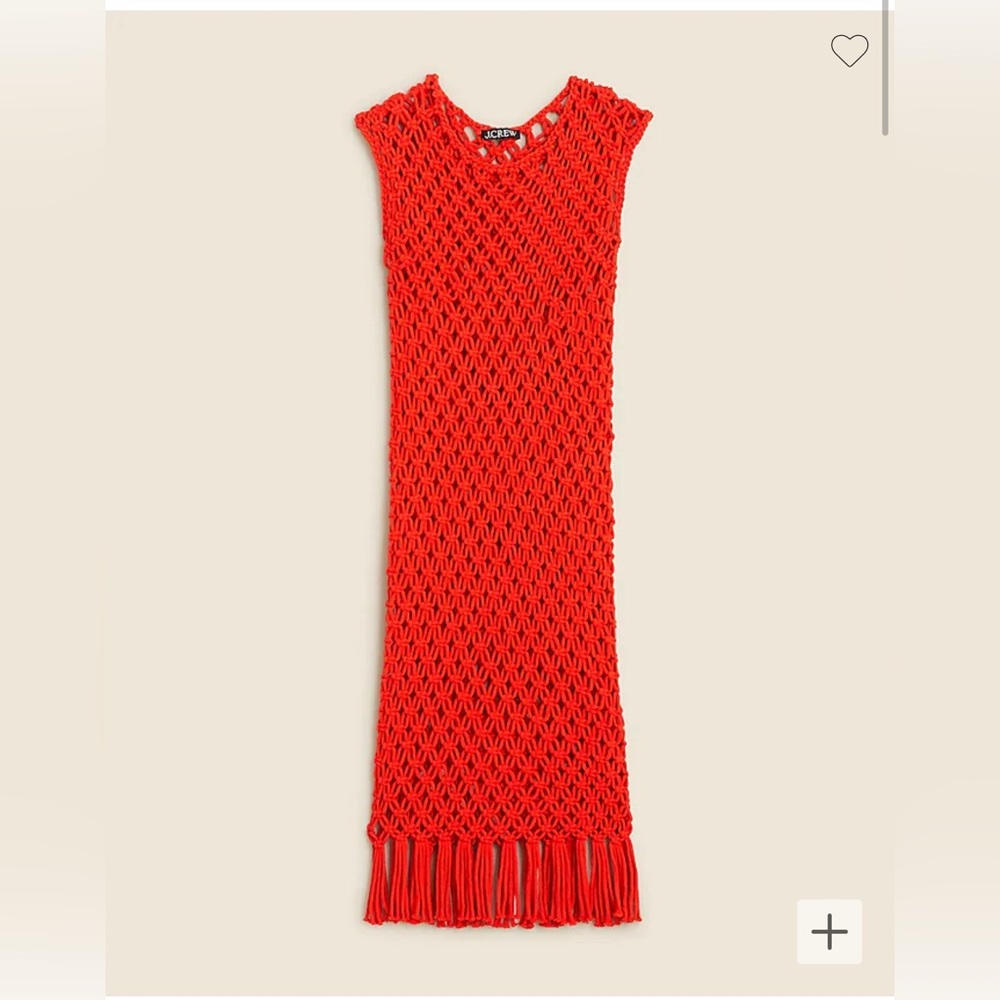 Macramé midi dress color Scarlet Heat